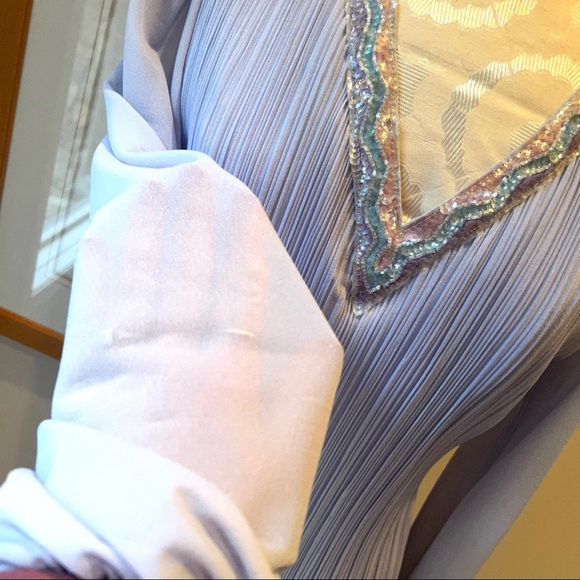 VTG DISCOVERY FASHIONS LTD 1970's Beaded Pleated Dress 8 - Picture 6 of 14